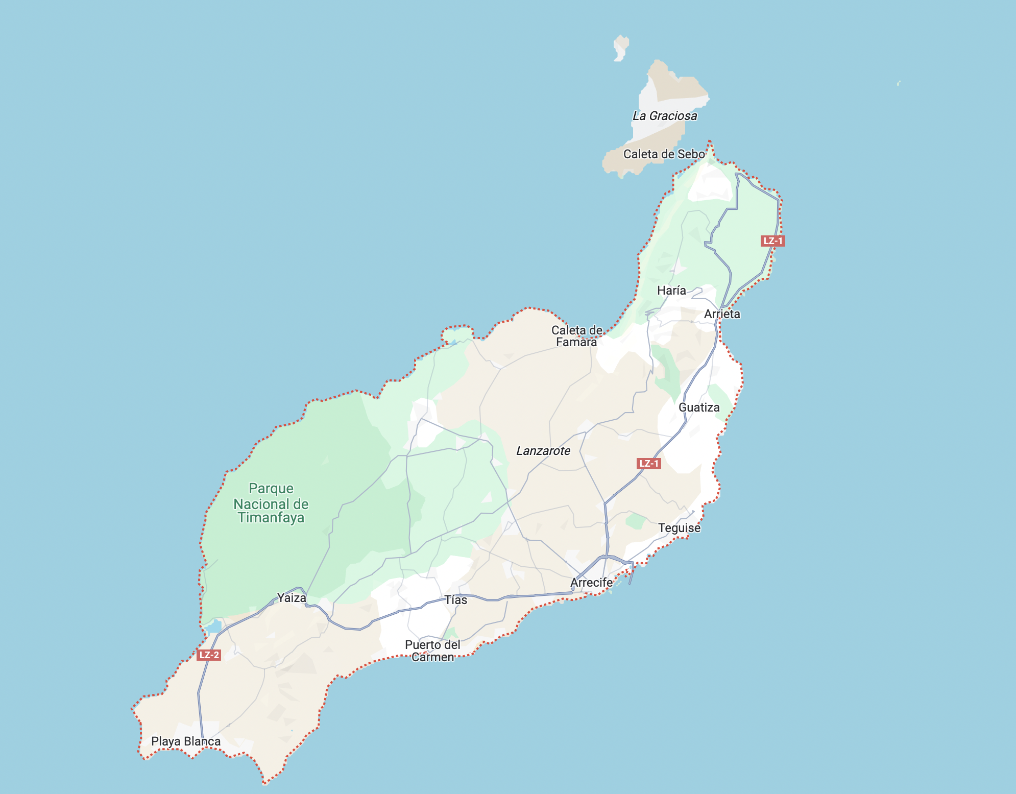 Lanzarote kaartje